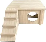 Hamster Hide | Wooden Tiny Hamster Maze - Cage Accessories with Climbing Ladder, Habitats Decor for Interactive Foraging Setup