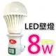 台灣製造(TESS,太一) 高亮型 8W LED壁燈『可當小夜燈使用』｜(Key:LED燈管崁燈嵌燈泡蠟燭燈水晶燈壁燈)