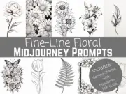 16+ Midjourney Prompts AI For Fine-Line Floral | POD Designs | ChatGPT