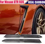 REAL CARBON Front Fender Side Vents Fins Fit for 2009-2016 Nissan GT-R GTR R35 (for: Nissan)