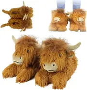 Cow Slippers For Kids,highland Cow Slippers, Cow Slippers For Women, Unisex Plush Scottish Cattle Slippers, Cute Winter Soft Warm Cattle Slippers, ...