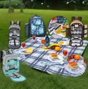 Viviendo Picnic Backpack Cooler for 4/2 Person with Insulated Leakproof Bag Set
