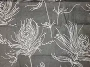 8.5 Yds Duralee Kamala in Charcoal 54" Wide Cotton Rayon Blend Peacock Feather