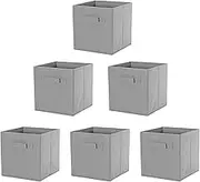 SORTI 27x28x27 CM Grey Gray 6X Pack Foldable Folding Storage Cube Storage Box Bookcase Fabric Cube Toy Organiser Organizer