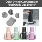 Raised Stripe Cup Holder Double Fastening Stand Silicone Bottle Drying Rack Set