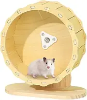 Small Animal Running Wheel – Wooden Hamster Spinner, Quiet Pet Toy, Silent Hedgehog Accessory | Precision Balanced Motion Design, Stable Non-Slip Base Support for Cages, Enclosures, Play Areas