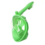 Kids Snorkel Mask Full Face with Camera Mount 180 Degree Panoramic View Snorkeling Set-Fluorescent Green