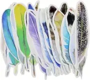 2 Boxes/60Pcs Color Feather Paper Reading Bookmark, Feather Shape Bookmark Stati