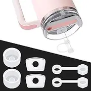 Oyrlize 6Pcs Spill Proof Stopper Silicone for Stanley Cup 2.0 40oz/30oz Tumbler Leakproof Sealing Accessory with Round Top Leak Plug &Square lid anti-leak Stopper&Straw Cap Cover, Transparent,2 Sets