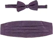 [CTM] Men's Neat Print Bow Tie and Cummerband Set