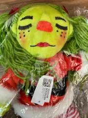 Christmas Green Girl Grinch Doll / Plush Raggedy Anne Type Cloth Doll RARE!