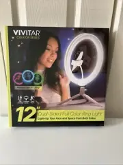 Vivitar 12" Full Color 3D Ring Light with Tripod and Adjustable Ball Head, Black