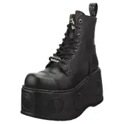 New Rock Metallic M-newmili083-s28 Unisex Platform Boots in Black