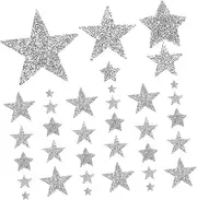 DOITOOL 50Pcs Glitter Star Iron Patches for DIY Clothes Accessories Embroidered Glitter Patches for Bags Hats Jackets Versatile Decorative Patches Multiple