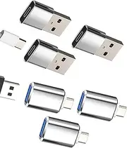Adapter USB C to USB (6 Pack) OTG Cable Type C Male for iPhone 16 15 Pro MacBook for Apple Compatible with Samsung for iPad Connection Tablet PC Charger Key Converter Data Car