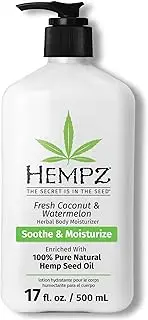 Hempz Body Lotion - Fresh Coconut & Watermelon Daily Moisturizing Cream, Shea Butter Body Moisturizer - Skin Care Products, Hemp Seed Oil - Large