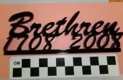 Lucite cutout Brethren name