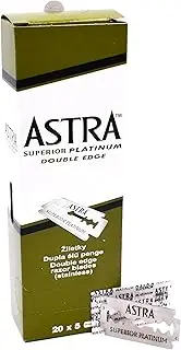 ASTRA Platinum Double Edge Safety Razor Blades, 100 Blades (20 x 5)