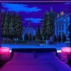 90s Game Room Wall Art Blacklight Poster UV Reactive Tapestry Wall Hanging