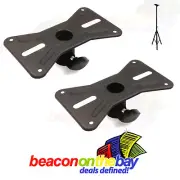 Pair ASHTEC All Steel Speaker Mount Adapter Plate for 35mm Tripod Speaker Stands