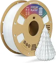 OVERTURE PLA Filament 1.75mm PLA 3D Printer Filament, 1kg Cardboard Spool (2.2lbs), Dimensional Accuracy +/- 0.02mm, Fit Most FDM Printer (Cold White)