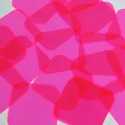 Square Vinyl Shape 40mm Hot Pink Go Go Fluorescent Edge Glow