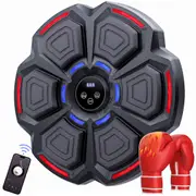 Music Boxing Machine,Smart Boxing Trainer,Wall-Mounted Boxing Target with Volume Control Bluetooth Gloves,Interactive Punching Equipment for Fun Home Indoor-LED Display