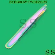 Rainbow Stainless Steel Slant Tweezers Eyebrow Tweezers Eyebrow Facial Hair