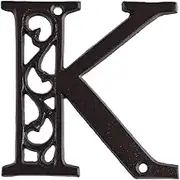 Cobata 1PC House Letter-Stylish Cast Iron Hollow Out Address Letter - Decorative 4.4 Inch High House Letter/Letter K