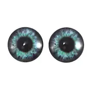 Pair of 20mm Teal and Purple Steampunk Clock Glass Eyes Cabochons Set
