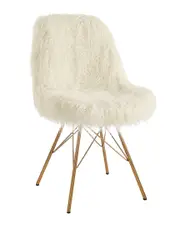 Linon Eliza Faux Fur Chair with Gold Metal Base