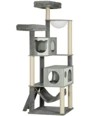 [i.Pet] Scratcher Wood Bed Condo House Wooden Ladder Pet Tree 178cm in Grey