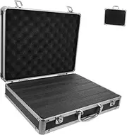 HOMSFOU Portable Aluminum Alloy Toolbox Foam Storage Small Hard Case Briefcases Men Briefcase for Men Metal Suitcase