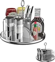Yukon Glory™ Lazy Susan Caddy for Utensils, Condiments, Napkins, Salt & Pepper, Ideal for Picnics, Smokers, Patio Tables and Outdoor Grills - Griddling & Grilling Accessory