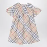 [Burberry] Check Pattern Cotton Dress 14 Y Grey