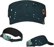 [RLDOBOFE] Sun Visor Hat Adjustable Empty Top Baseball Cap Novelty Boho Abstract Flowers Sun Hats for Women Men Sunscreen Visor Caps Summer Beach Sports Hats Black, Black, One Size