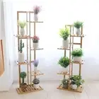 5 / 6 Tiers Tall Bamboo Plant Stand Corner Flower Display Rack for Indoor Outdoo