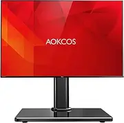 Universal Swivel TV Stand for 27-55 inch TVs, Height Adjustable Table Top TV Stand Base with Tilt, TV Stand Mount with Tempered Glass Base for Living Room, Holds up to 88lbs, MAX VESA 400x400mm