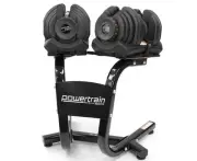 Powertrain Adjustable Dumbbells with Stand 2x40kg Black