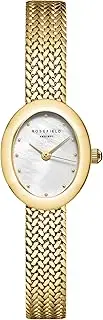 [Rosefield] Women's MWGMG-M02 Gold Mini Oval Gold-Tone Woven Mesh Watch