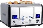 4 Slice Toaster, Stainless Steel, Ultra-Clear LED Display & Extra Wide Slots, wi