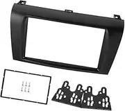 Pexorin Double Din Car Radio Fascia Trim, Dash Stereo Radio Fascia 2 Din Console DVD Panel Frame Replacement, for 3Axela 2004‑2009 Car Radio Dashboard Panel