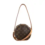 LV M45578 BOÎTE CHAPEAU花紋LOGO MONOGRAM帆布飾牛皮邊軟帽盒造型拉鍊斜背包(迷你/棕)