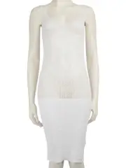 MM6 White Mesh Panel Dress