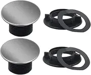 2Pcs Stainless Steel Kitchen Sink Tap Hole Cover Short Nut Kitchen Faucet Hole Cover Soap Dispenser Cover,1.2 to 1.6 Inch in Diameter.
