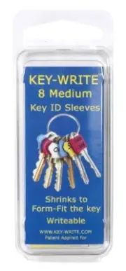 Lucky Line 17108 No.8 Heat-Shrink Plastic Assorted Colors Key Sleeve Medium