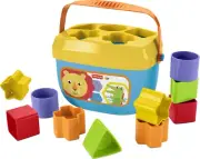 Fisher-Price Baby’S First Blocks Shape Sorting Toy w/ Storage Bucket, 12 Pieces