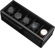 [CFZSALK] Watch Box Watch Holder Watch Storage Box Watch Box For Men 5 Slots Watch Display Case Box Organizer With Clear Glass Top Watch Organizer Watch Case KeYJ