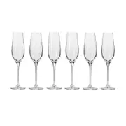 6pc Krosno Harmony 200ml Stemmed Champagne Glass Flute Set - Clear