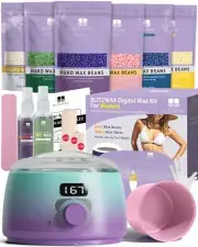 BLITZWAX Brazilian and Bikini Waxing Kit for Women Hard Wax Warmer for Face L...